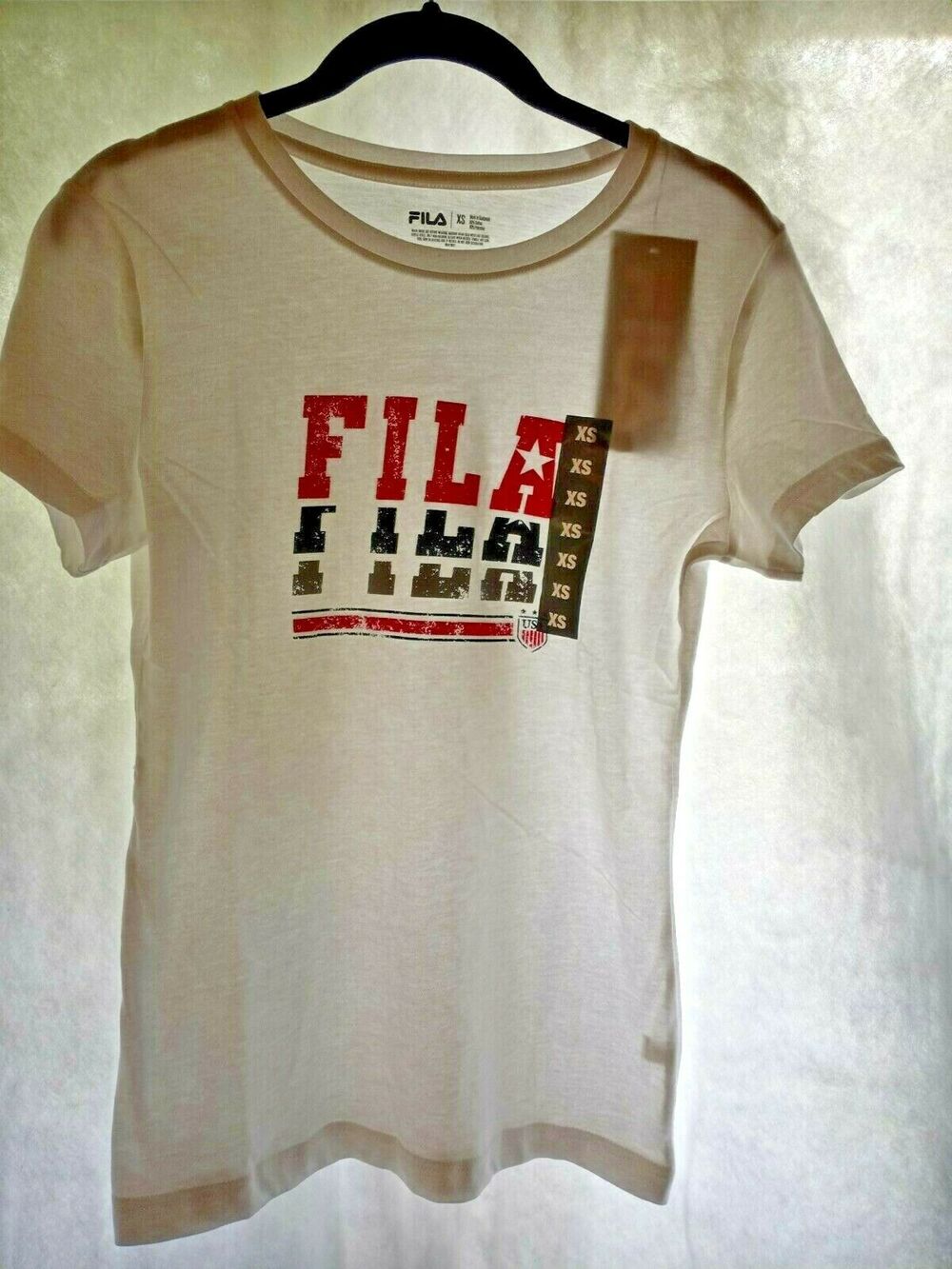 FILA Women's Sport shirt - Casual Fashion White Red- cotton blend